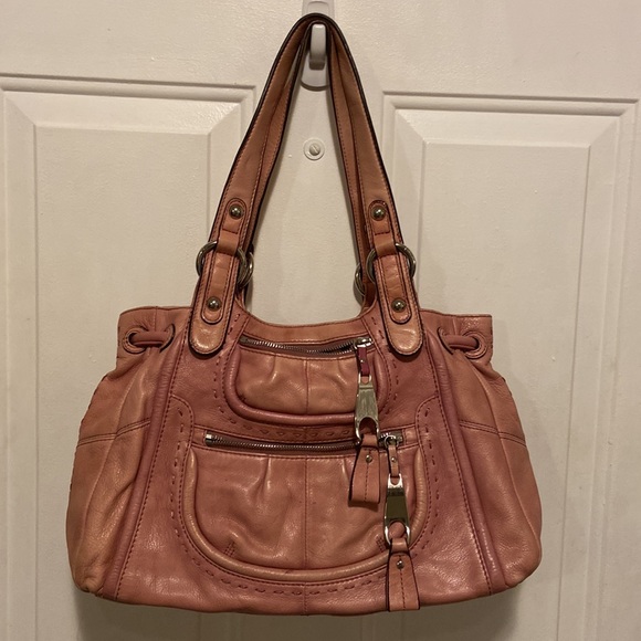 B MAKOWSKY Pink Genuine Leather Hand Bag Shoulder Satchel Bag Purse - Picture 6 of 10